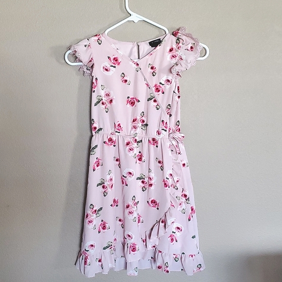 Girls pink floral Zunie dress. Size 7/8 - Picture 1 of 6
